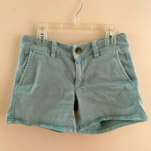 American Eagle sage green midi twill shorts